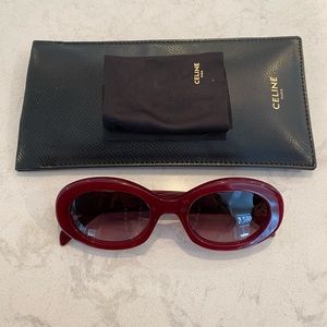 Celine Triomphe 01 Sunglasses - Burgundy